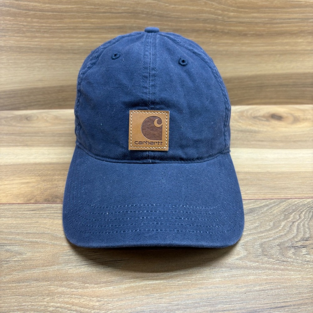 Carhartt Dark Blue Men's Hat with Brown Logo